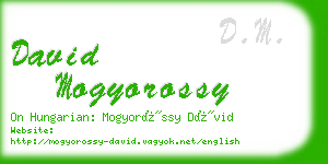 david mogyorossy business card